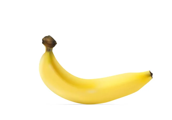Un plátano maduro aislado sobre fondo blanco — Vector de stock
