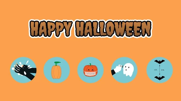 Concepto Feliz Halloween Nueva Normalidad — Archivo Imágenes Vectoriales