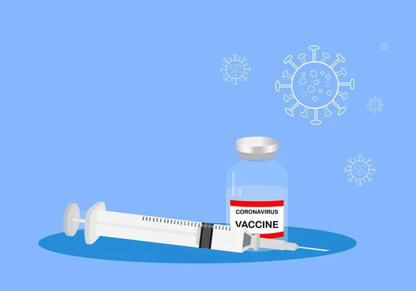 Vaccino Coronavirus Siringa Con Ago — Vettoriale Stock