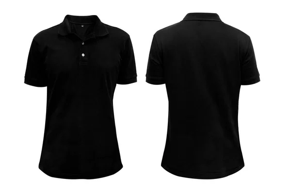 Μεμονωμένα Κενό Μαύρο Polo Shirt Για Γραφική Σχεδίαση Mock — Φωτογραφία Αρχείου