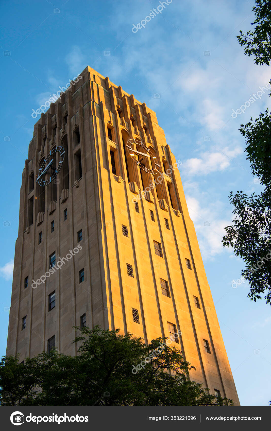 Clock Tower University Michigan Summer Stock Photo by ©jacksonjesse