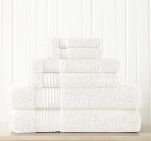 Soft White Cotton Terry Towel Set — Stock Photo, Image