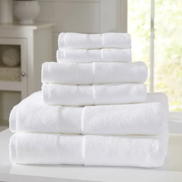 Soft white cotton terry towel set