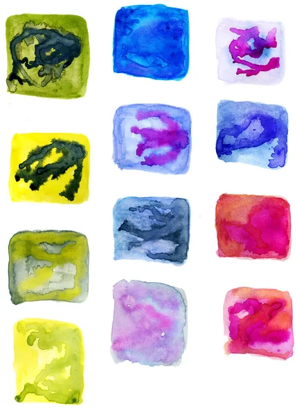 Färgglada Målade Splotches Hand Dras Akvarell Illustration — Stockfoto