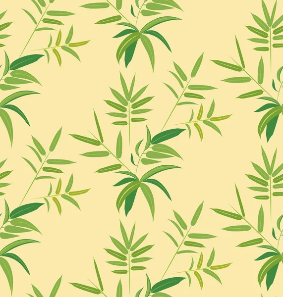 Plantas Selva Hojas Bambú Verde Patrón Diseño Fondo — Archivo Imágenes Vectoriales