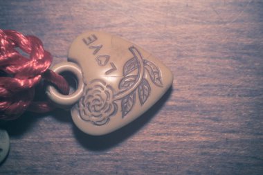 Çin bir dize bilezik ile şanslı ahşap boncuk.