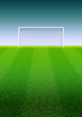 Çim alan resimde futbol ya da futbol gol.