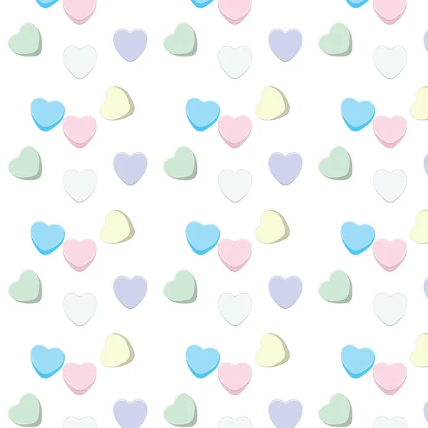 Valentines Day Lovely Candies Sweet Colorful Hearts — Stock Vector