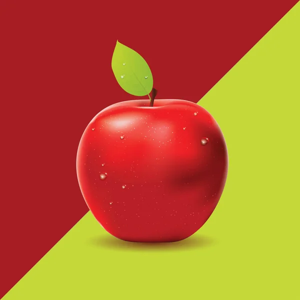 Geometryczne Dwa Kolorowe Tło Czerwone Jabłko Projektowanie Żywności — Wektor stockowy