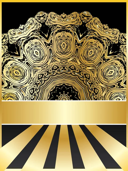 Decorative Background Ornamental Golden Floral Elements — Stock Vector