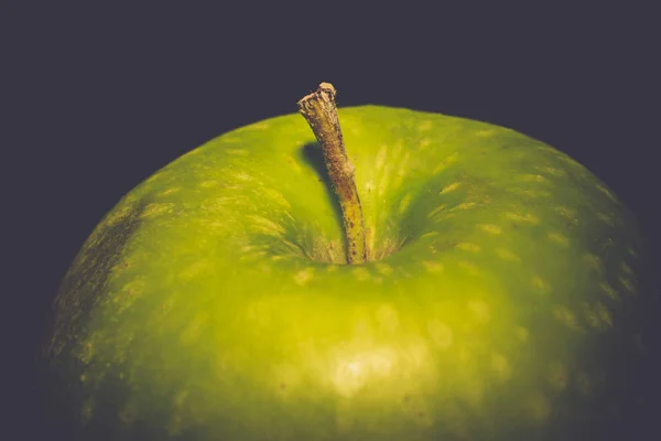 Nahaufnahme Vintage Hintergrund Mit Grünem Apfel Stillleben — Stockfoto