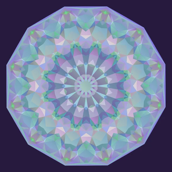 多角形の装飾的な丸い虹色背景 — ストックベクタ