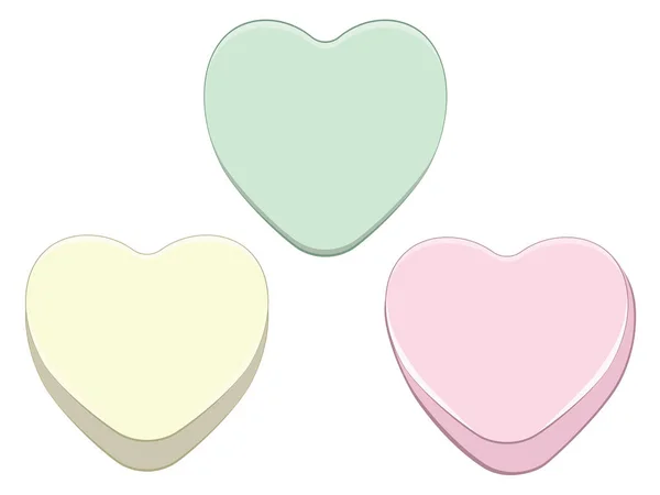 Saint Valentin Belles Bonbons Cœurs Doux Colorés — Image vectorielle