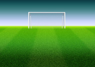 Çim alan resimde futbol ya da futbol gol.