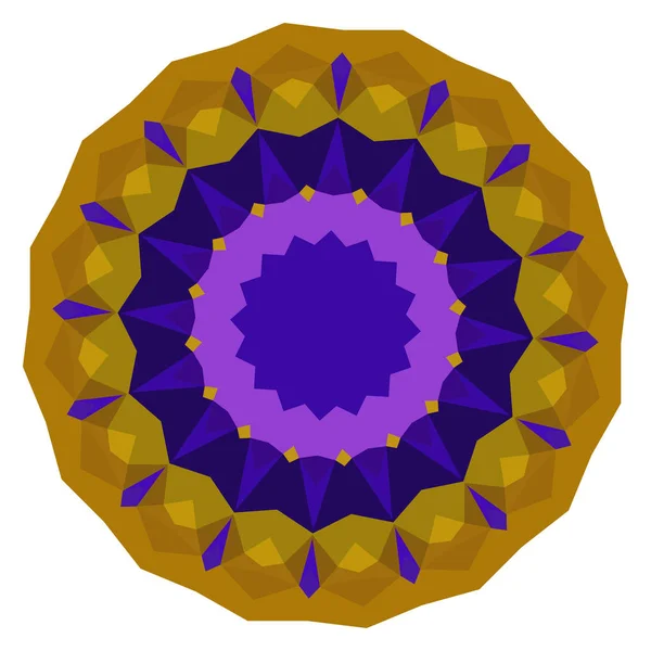 紫と金色の多角形の様式化された円形幾何学的背景 — ストックベクタ