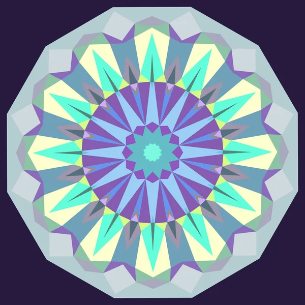 多角形の装飾的な丸い虹色背景 — ストックベクタ