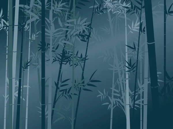 Illustration Von Bambusbäumen Asiatische Waldlandschaft Hintergrund — Stockvektor