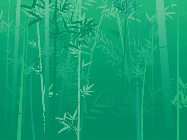 アジア森林風景の背景に竹の木のイラスト — ストックベクタ