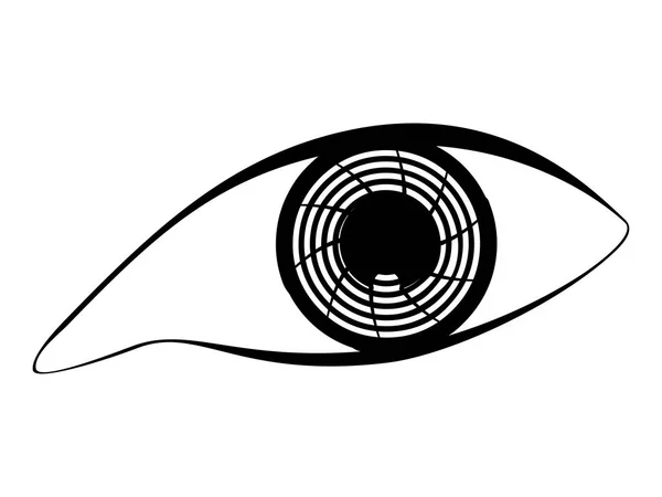 Einfaches Flaches Auge Einer Abstrakten Cyborg Illustration — Stockvektor