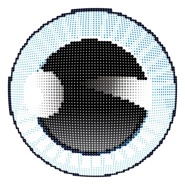 Gestileerde Blauwe Menselijke Iris Halftone Ingaande — Stockvector