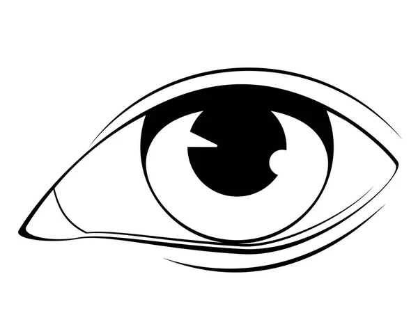 Ojo Humano Estilo Simple Diseño Blanco Negro — Vector de stock