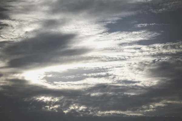 Ciel Bleu Paisible Avec Nuages Blancs Paysage Filtré — Photo