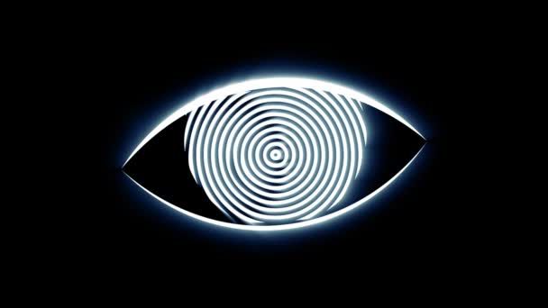 Линейный Глаз Темноте Стилизованный Эффект Кибер Блеска — стоковое видео
