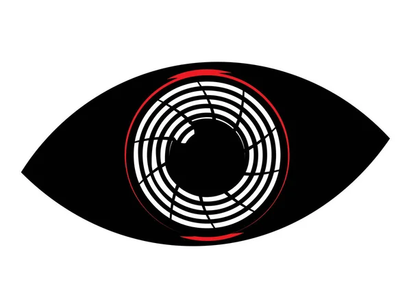 Απλή Επίπεδη Μάτι Ένα Cyborg Αφηρημένη Εικόνα — Διανυσματικό Αρχείο