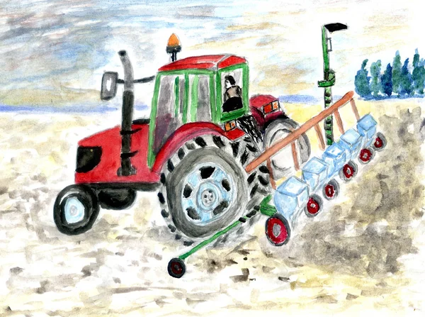 Tractor hand drawn