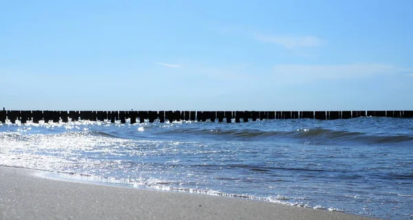 Beach Bakgrund Szene Med Sand Och Himlen — Stockfoto