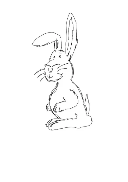 Милый Игрушечный Кролик Милый Кролик Сидит — стоковое фото