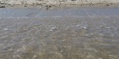 Kumlu plajda güneşli bir gün