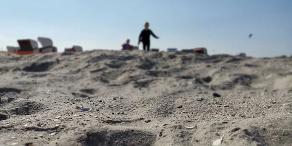 Enfants Jouant Sur Plage Sable — Photo