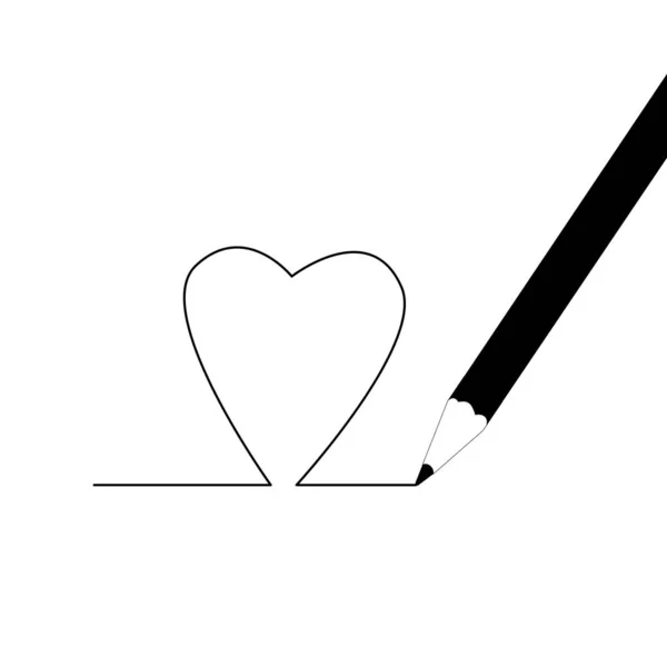 Pencil Painted Heart — Stock Photo, Image