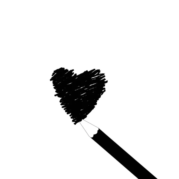 Pencil Painted Heart — Stockfoto