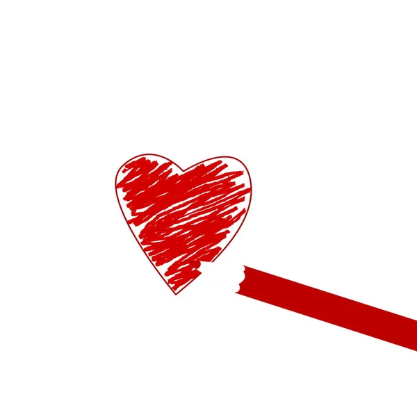 Pencil Painted Heart — Stock Photo, Image