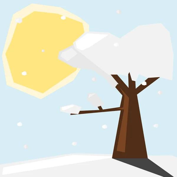 Winterlandschap Met Sneeuw Zon — Stockfoto