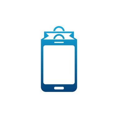 Telefon Dükkanı logosu vektör dizayn eder, Mobil Alışveriş logosu vektör dizayn eder