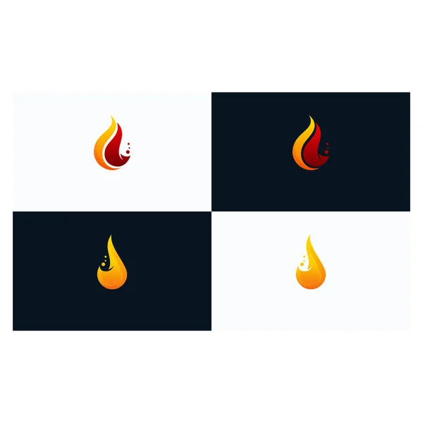 Vecteur Modèle Vectoriel Conception Logo Flamme Feu — Image vectorielle