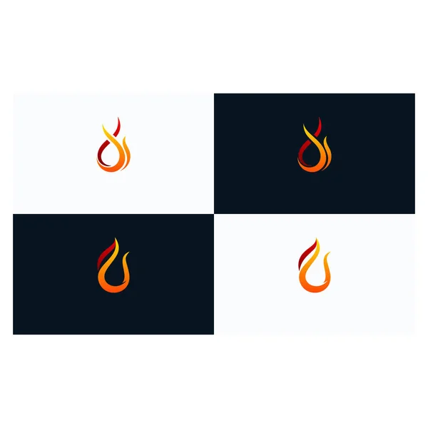 Feuer Flamme Logo Design Vektor Vorlage Vektor — Stockvektor