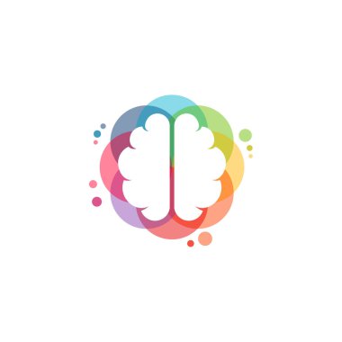 Renkli Beyin Fırtınası logo vektörü, yağmur logosu tasarım şablonu, tasarım konsepti, logo, şablon elemanı