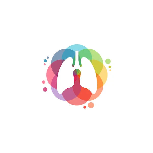 カラフルな肺のロゴベクトル 健康肺のロゴデザインテンプレート デザインコンセプト テンプレートのロゴタイプ要素 — ストックベクタ