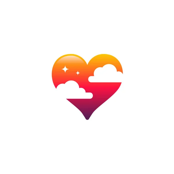 Online Charity Logo Disegni Concetto Vettoriale Amore Modello Logo — Vettoriale Stock
