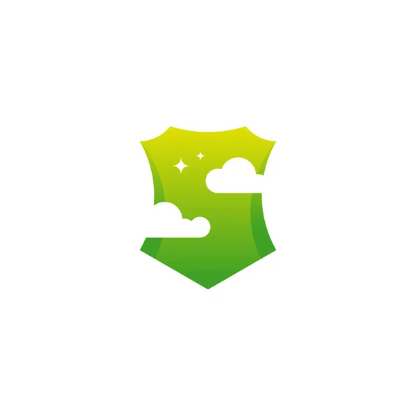 Cloud Shield Λογότυπο Σχεδιάζει Διάνυσμα Έννοια Σύμβολο Λογότυπο Ασφαλείας — Διανυσματικό Αρχείο