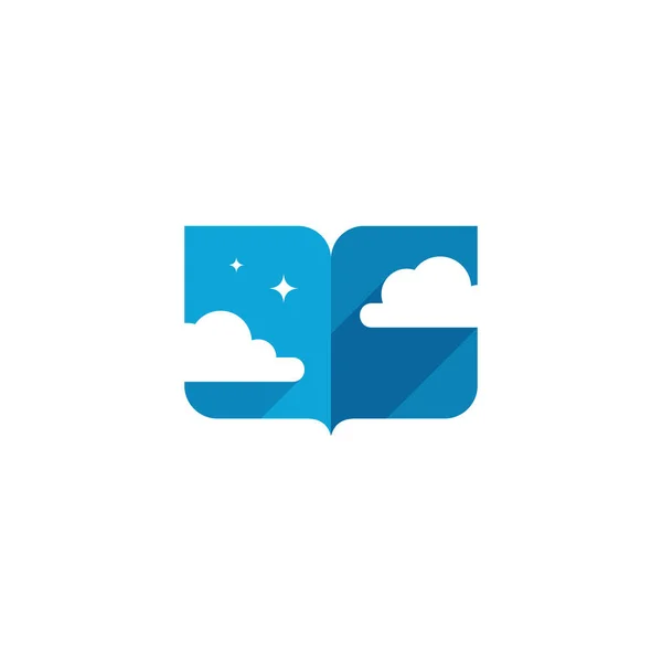 Online Leren Logo Ontwerpen Concept Vector Cloud Book Logo Template — Stockvector