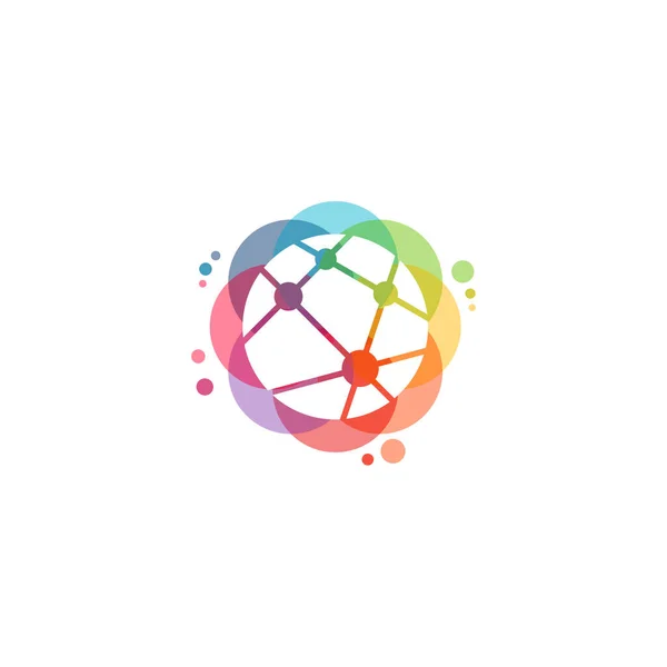 Kleurrijke Bal Logo Vector Illustratie — Stockvector