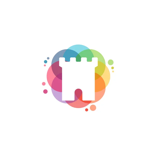 Kleurrijke Kasteel Logo Vector Koninkrijk Logo Ontwerpen Template Ontwerp Concept — Stockvector