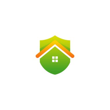 House Shield logo tasarımı konsept vektörü, ev koruma logo şablonu