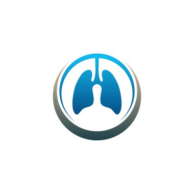 Akciğerler Sağlık logosu şablonu, akciğer logosu vektör tasarımı