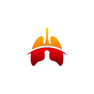 Akciğerler Sağlık logosu şablonu, akciğer logosu vektör tasarımı